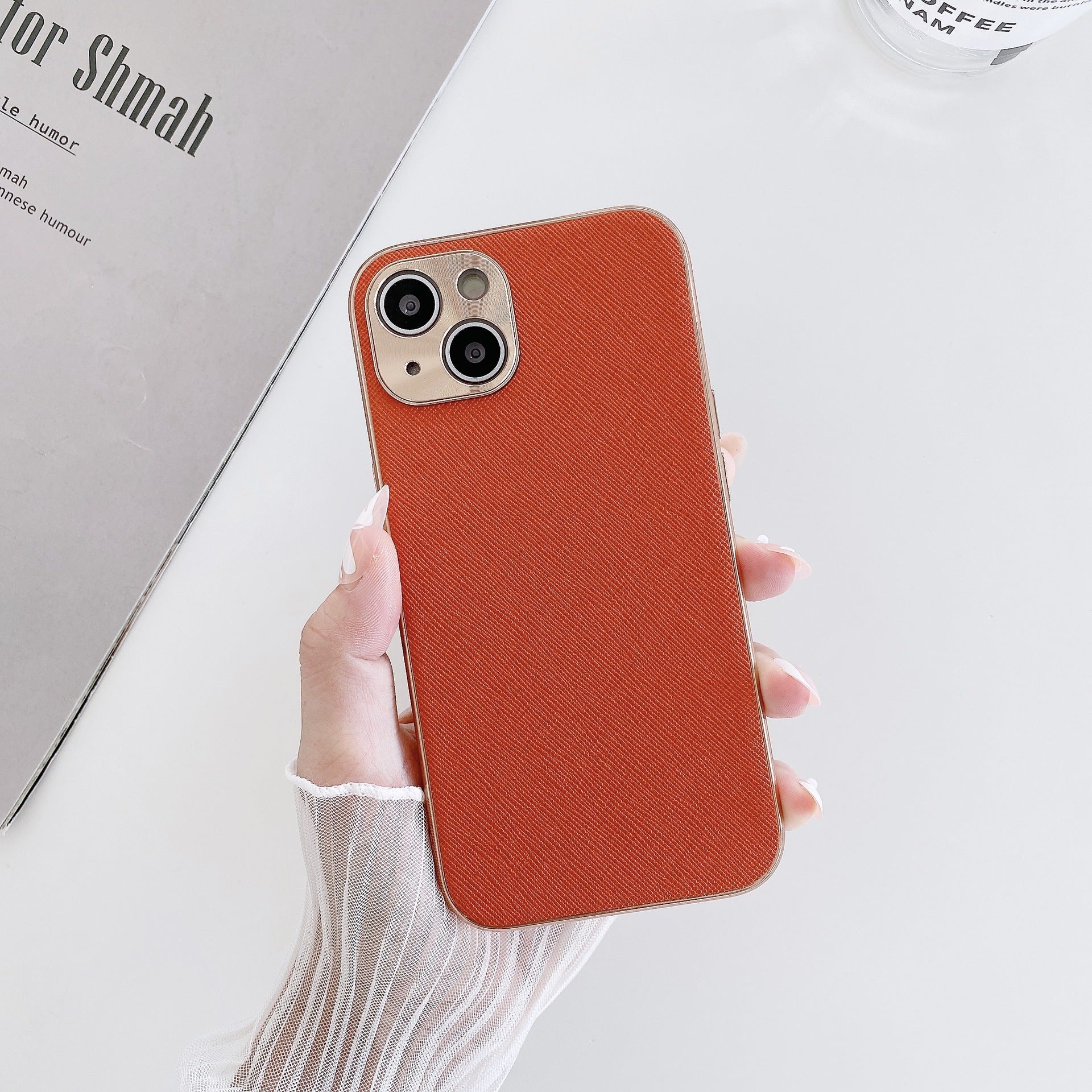 Electroplated Cross Pattern Mobile Phone Case Fine Hole