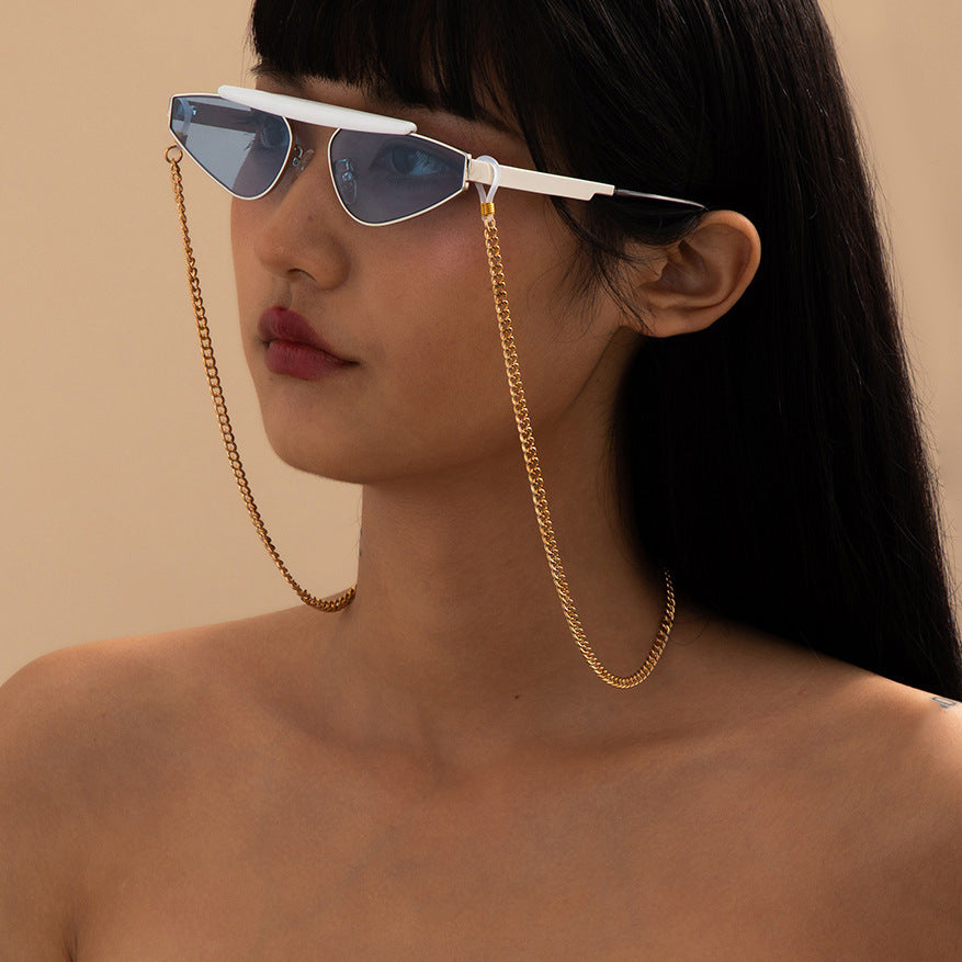 Simple Elegant Metal Chain Eyeglasses Chain Hip Hop Cool Single Layer Lanyard Accessories