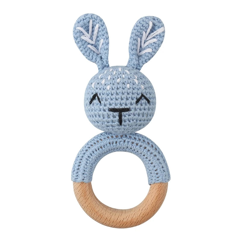 1Pc Baby Wooden Teether Crochet Rattle Toy BPA Free   Rattle Baby Mobile Gym Newborn Stroller Educational Toys Dropshipping