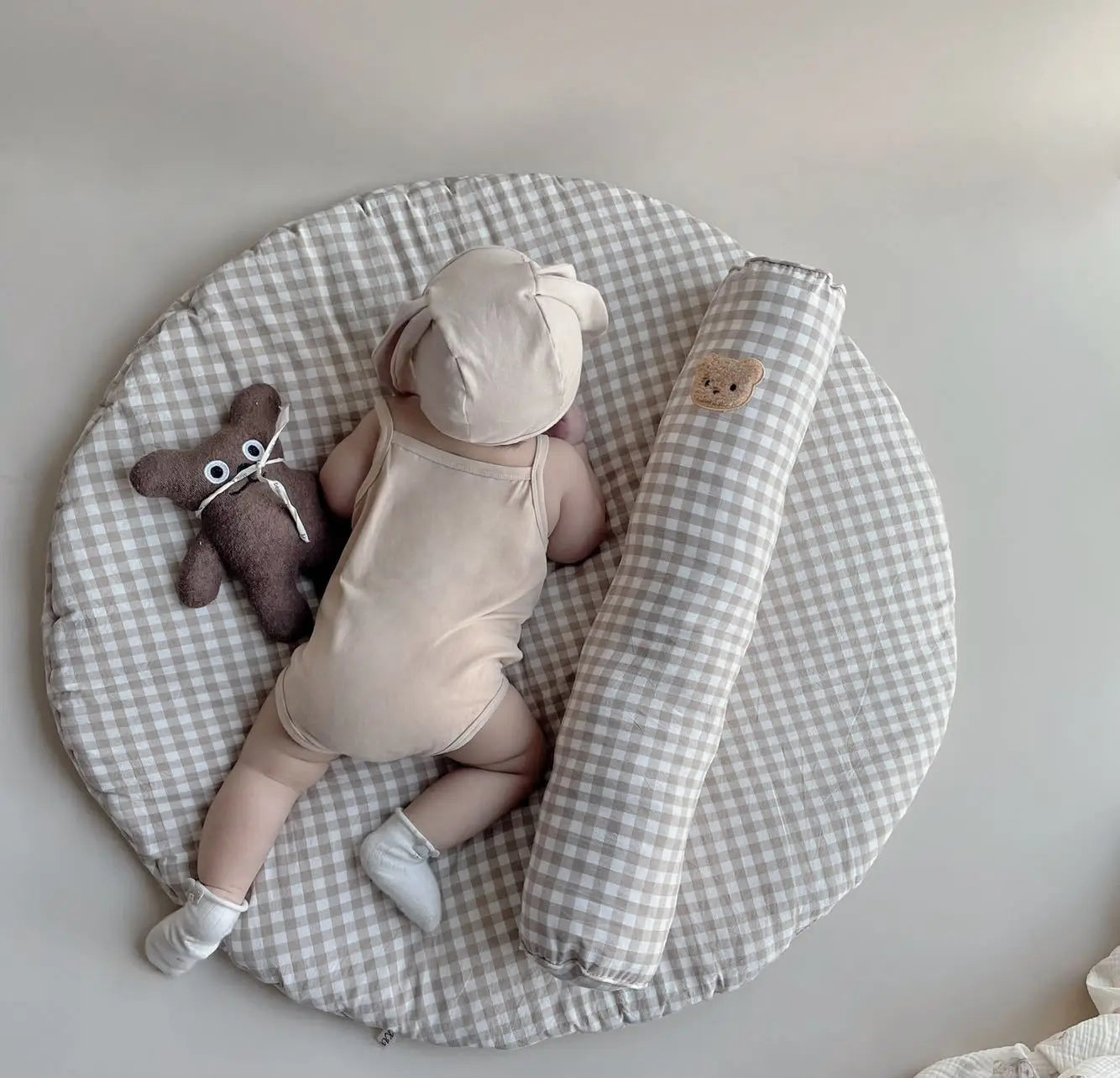 Large Bear Soft Toy Newborn Baby Round Carpet Floor Rugs Thick Cotton Crawling Mat for Kids Room Play Pad