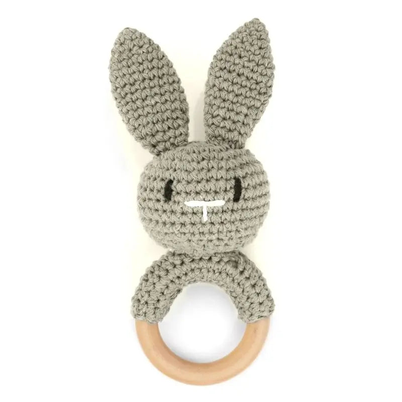 1Pc Baby Wooden Teether Crochet Rattle Toy BPA Free   Rattle Baby Mobile Gym Newborn Stroller Educational Toys Dropshipping