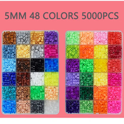 24 /48Colors 5mm hama Beads/ Iron Beads diy Puzzles Beads ironing beads perler Fuse beads diy toy boy girl gift 4，6 ，8years old