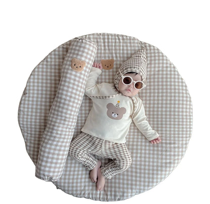 Large Bear Soft Toy Newborn Baby Round Carpet Floor Rugs Thick Cotton Crawling Mat for Kids Room Play Pad