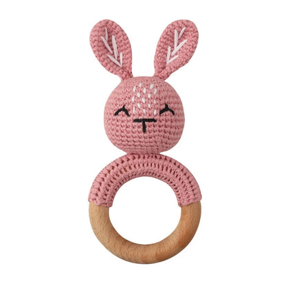 1Pc Baby Wooden Teether Crochet Rattle Toy BPA Free   Rattle Baby Mobile Gym Newborn Stroller Educational Toys Dropshipping