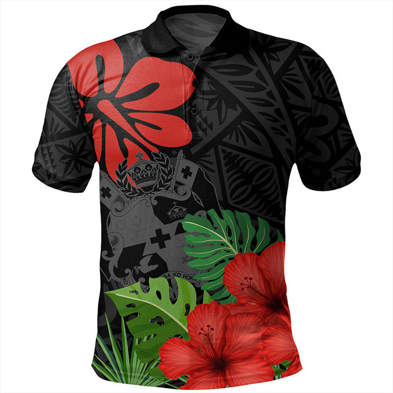 Hawaiian Tonga Graphic Polo Shirt Men