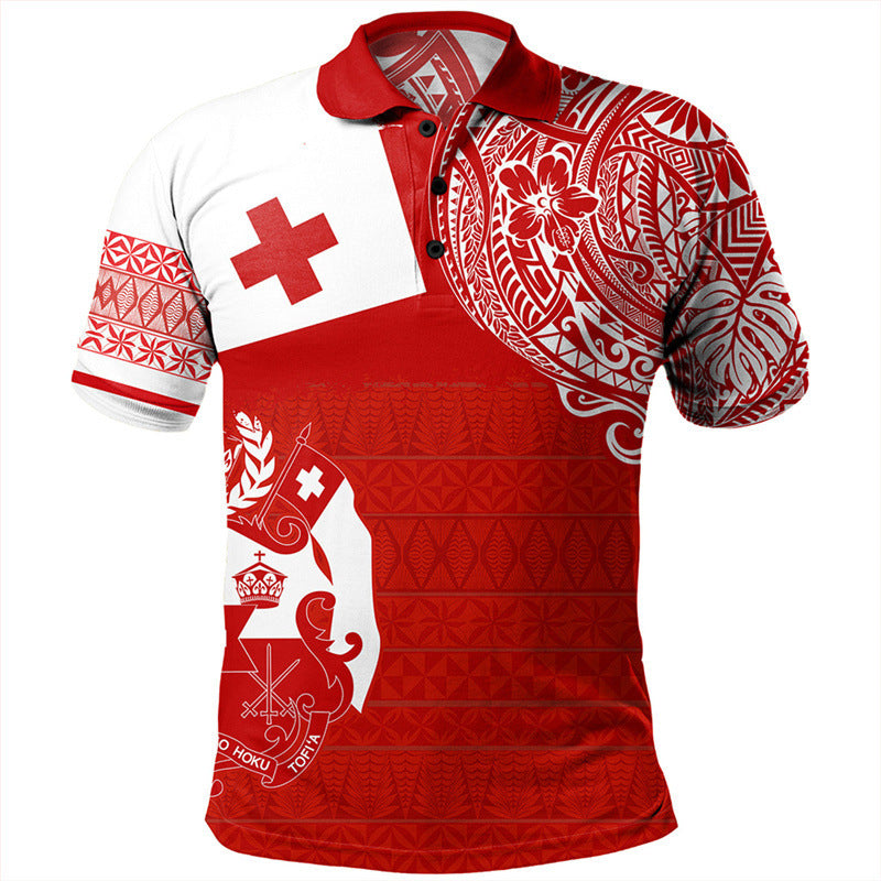 Hawaiian Tonga Graphic Polo Shirt Men
