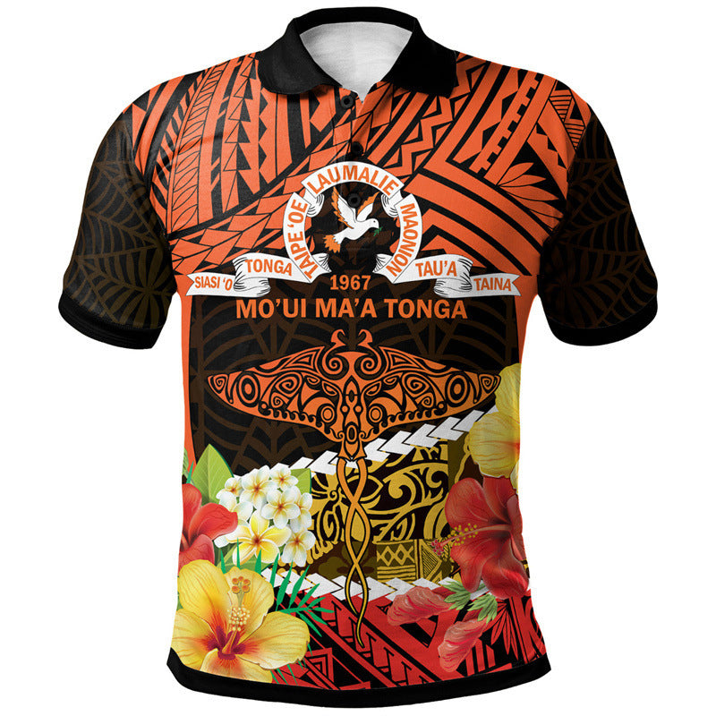 Hawaiian Tonga Graphic Polo Shirt Men