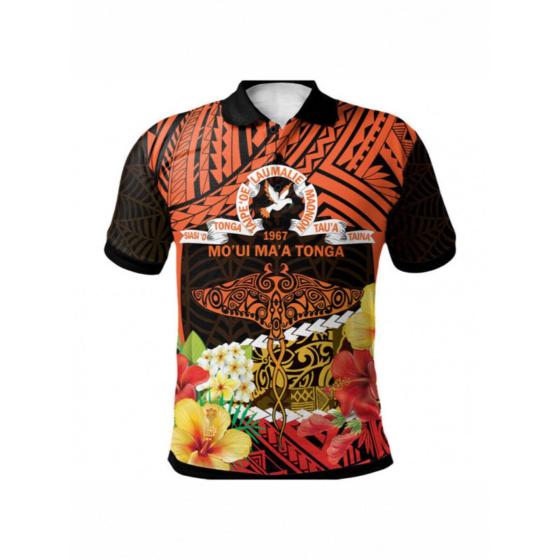 Hawaiian Tonga Graphic Polo Shirt Men