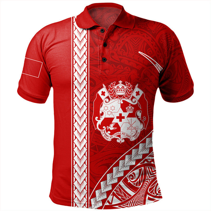 Hawaiian Tonga Graphic Polo Shirt Men