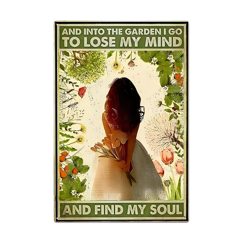 Retro Flower Outdoor Garden Balcony Wall Decoration Small Hanging Painting