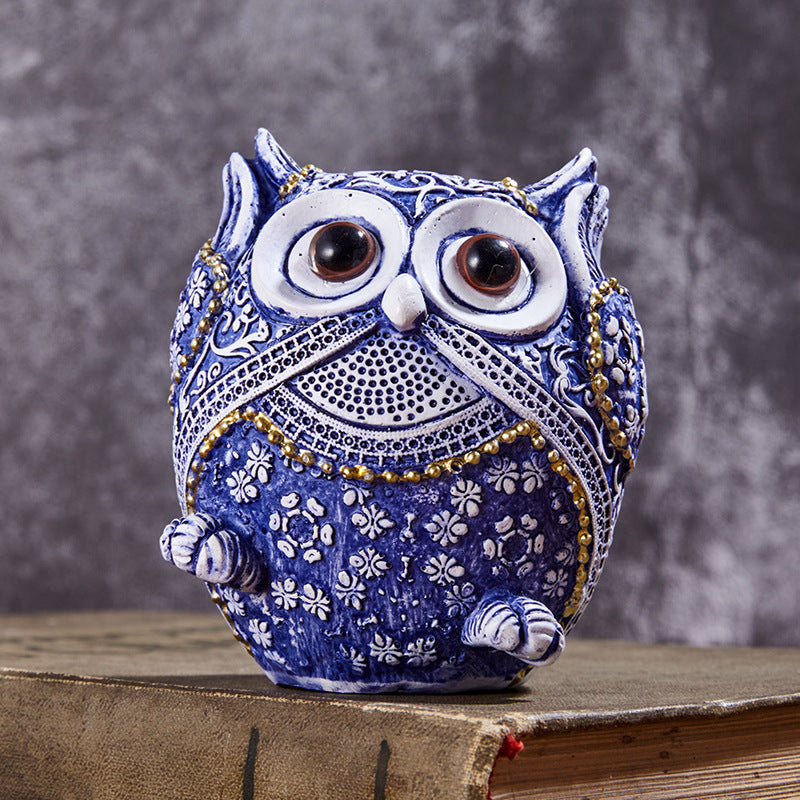 Blue And White Owl Home Creative Small Ornaments