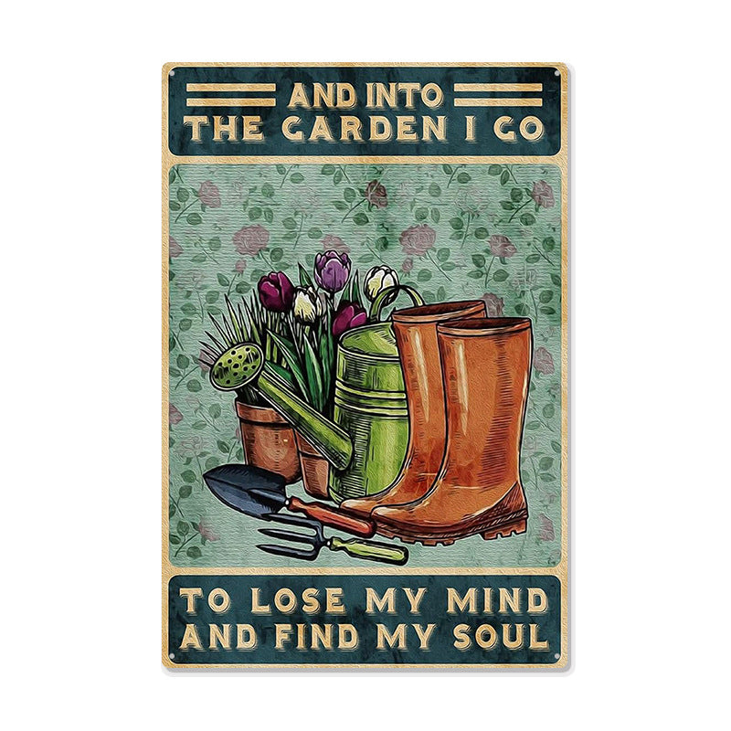 Retro Flower Outdoor Garden Balcony Wall Decoration Small Hanging Painting