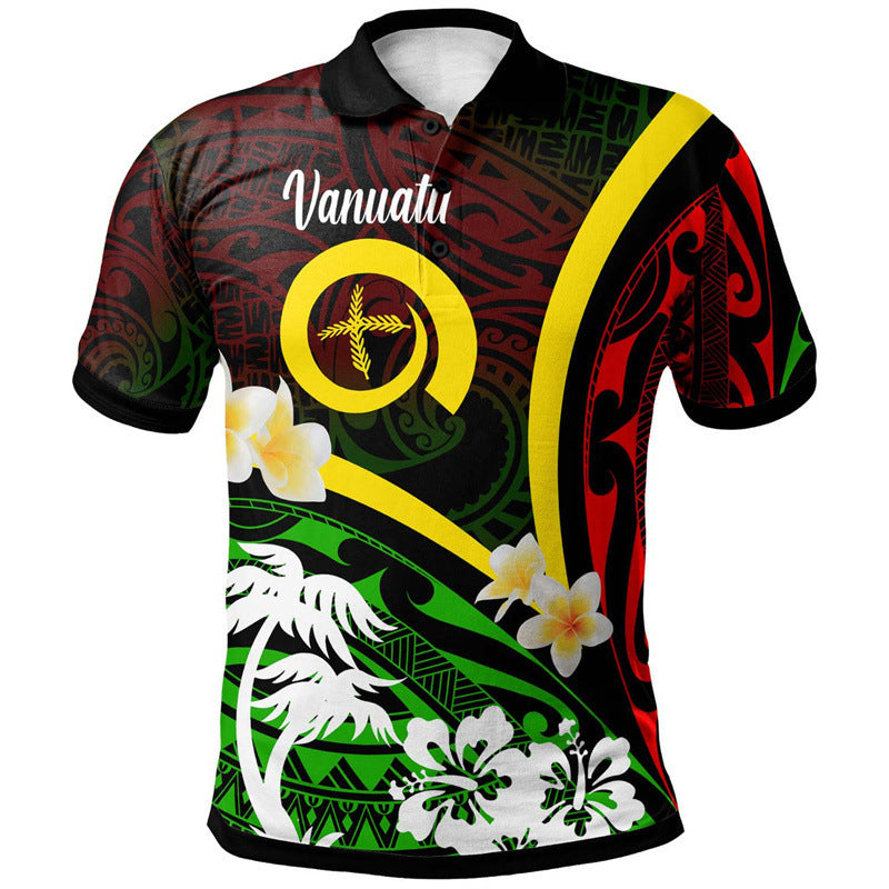 Hawaiian Tonga Graphic Polo Shirt Men