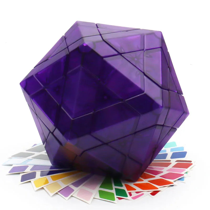 Galaxy Puzzle Icosaminx Icosahedron Megaminx Strange-Shape Magic Cube Twisty Black Original Plastic Transparent Ice Purple Toy