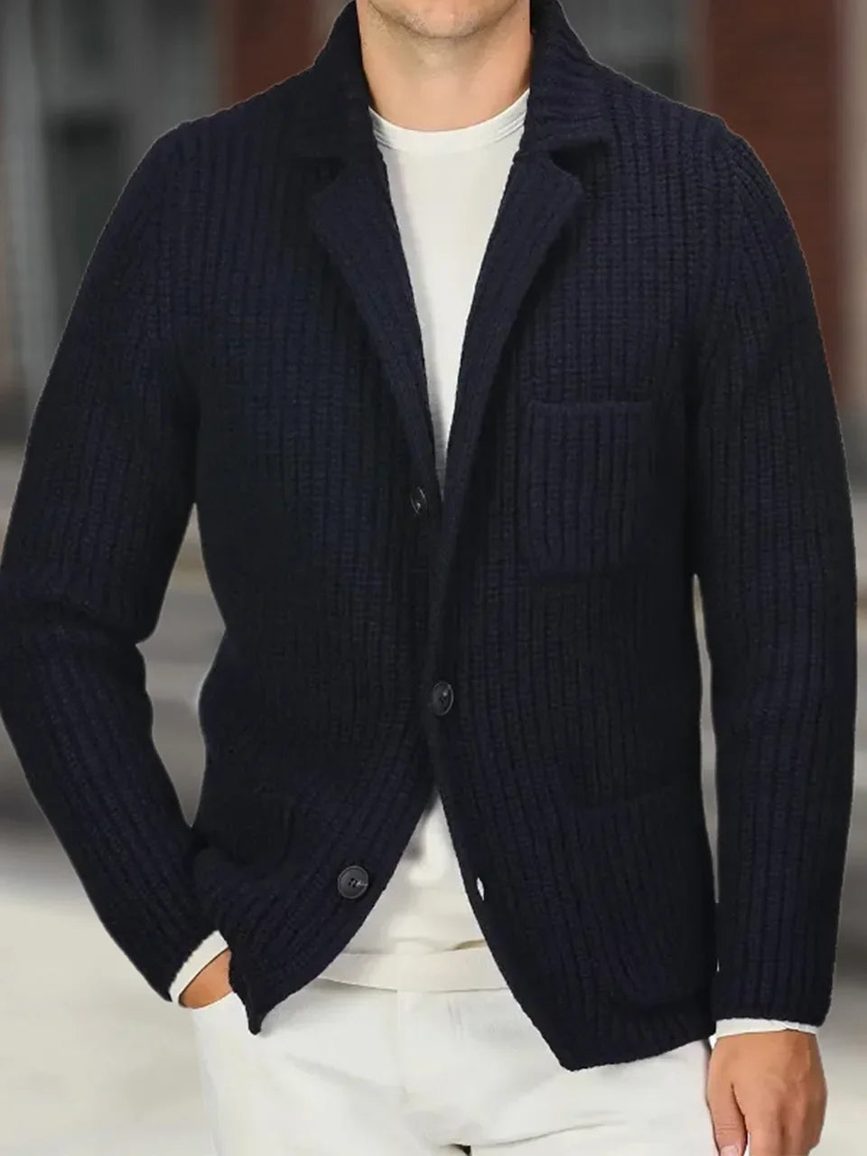 Cardigan Men's Sweater Button-Down Vintage Knit Cardigan Sweater Coat Men Thick Warm Knitted Sweaters Outwear Coat Autumn Winter