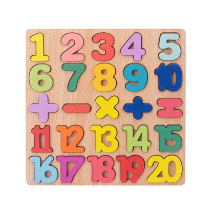 Baby Wooden Puzzle Montessori Toys 1 2 Years Toddler Alphabet Number Animals Matching Wood Puzzles Games Kids Educational Toys