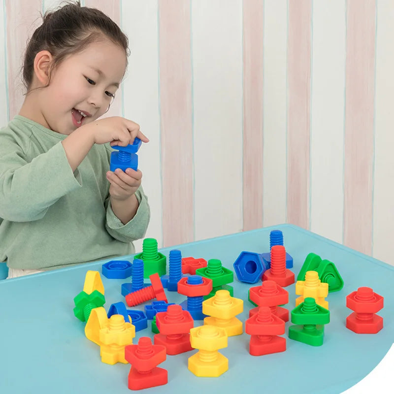 5/10/20pcs Nut Assembly Combination Building Block Toy Children Color Shape Matching Toys Early Education Puzzle Toys TMZ