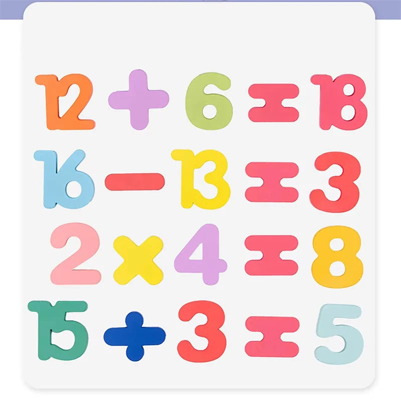 Baby Wooden Puzzle Montessori Toys 1 2 Years Toddler Alphabet Number Animals Matching Wood Puzzles Games Kids Educational Toys