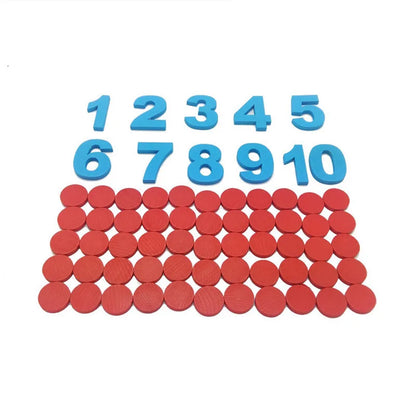 Kids Wooden Montessori Cognitive Cards Number Counting Math Game Educational Toys For Kids Early Childhood Preschool Training