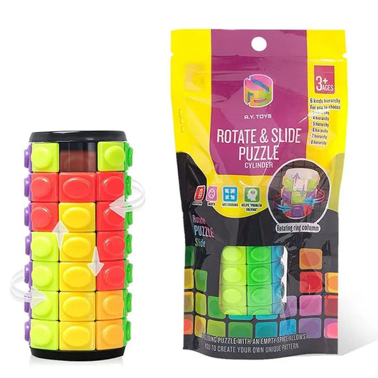 3D Rotating Slid Cube Puzzle Color Tower Decompression Novelty Child Puzzle Toy Montessori Parent-Child Activity Gift