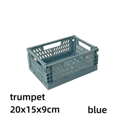 Simple Table Top Folding Storage Basket Decorative Plastic Storage Box Stationery Cosmetics Toy Stackable Storage Box