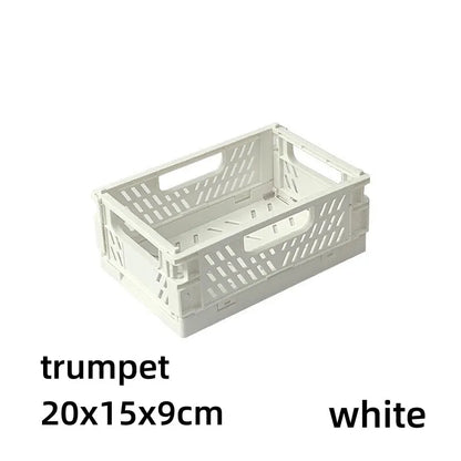 Simple Table Top Folding Storage Basket Decorative Plastic Storage Box Stationery Cosmetics Toy Stackable Storage Box