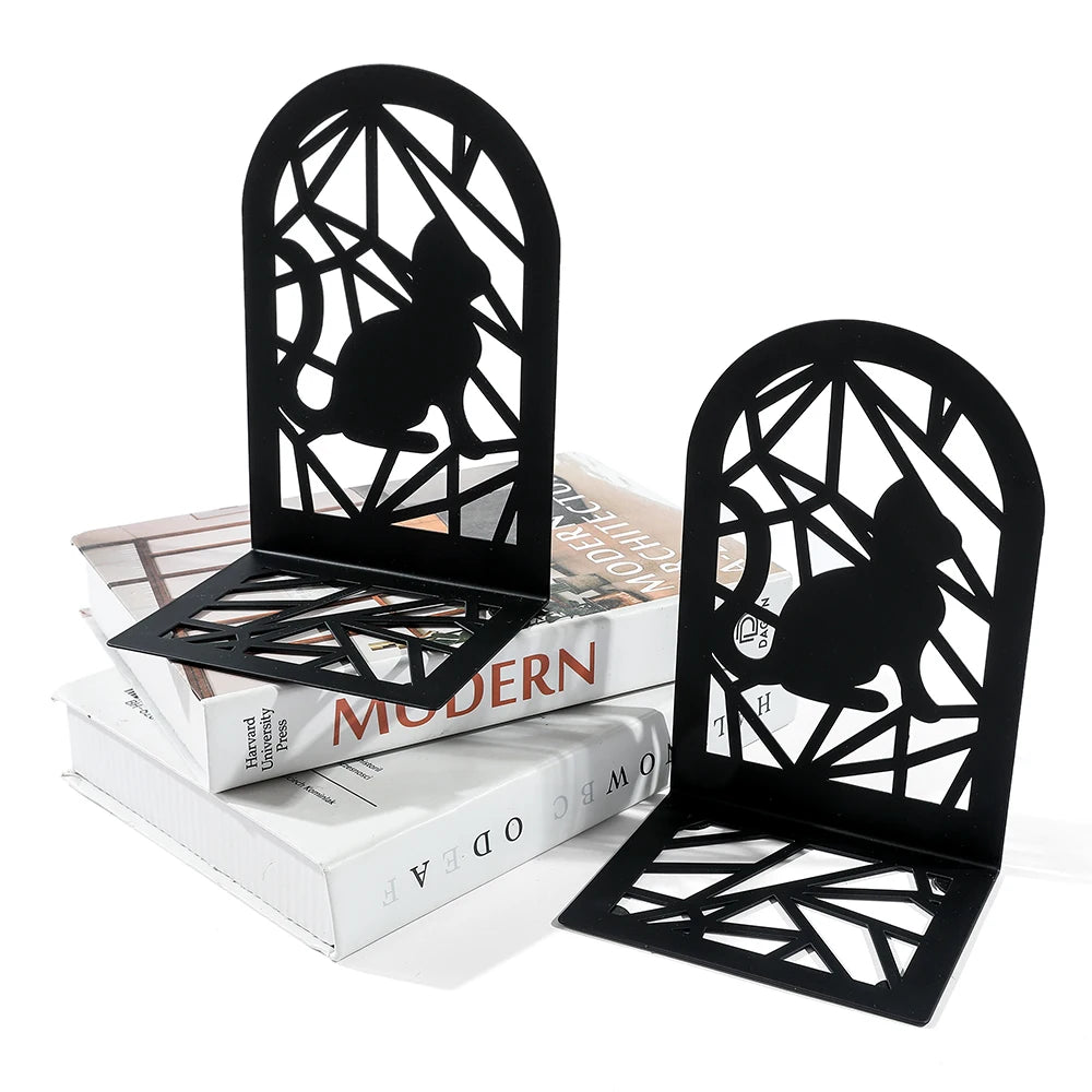 Black Cat Book Ends Bring Heavy Duty Metal Bookends Office Desktop Home for Book Lovers Office supplies Book rack
