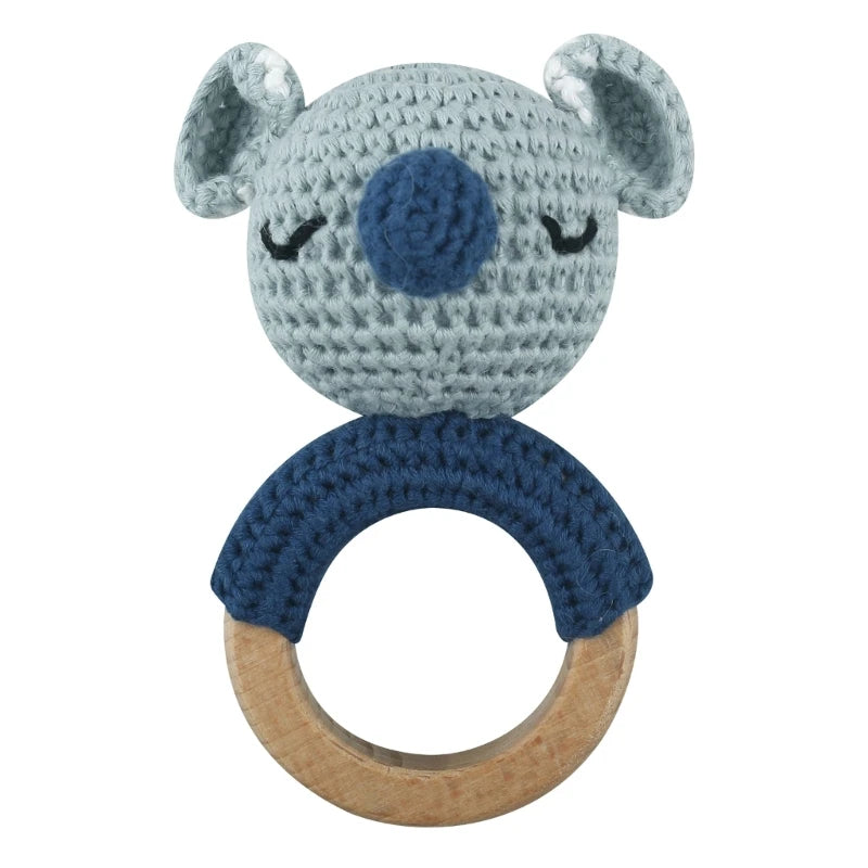 1Pc Baby Wooden Teether Crochet Rattle Toy BPA Free   Rattle Baby Mobile Gym Newborn Stroller Educational Toys Dropshipping