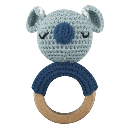 1Pc Baby Wooden Teether Crochet Rattle Toy BPA Free   Rattle Baby Mobile Gym Newborn Stroller Educational Toys Dropshipping