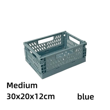 Simple Table Top Folding Storage Basket Decorative Plastic Storage Box Stationery Cosmetics Toy Stackable Storage Box