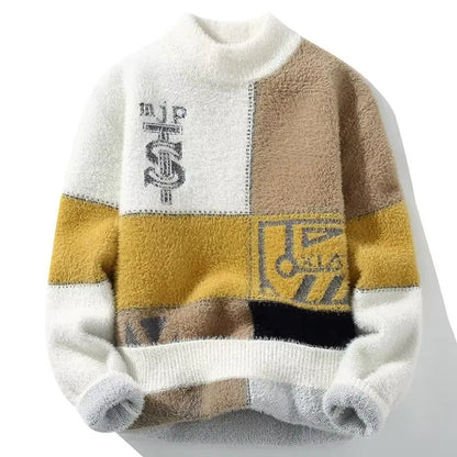 2022 Autumn Winter Men's Sweater Korean Fashion Men Clothing English Elements Sweater Men Casual Pullover O-Neck Sweaters Men