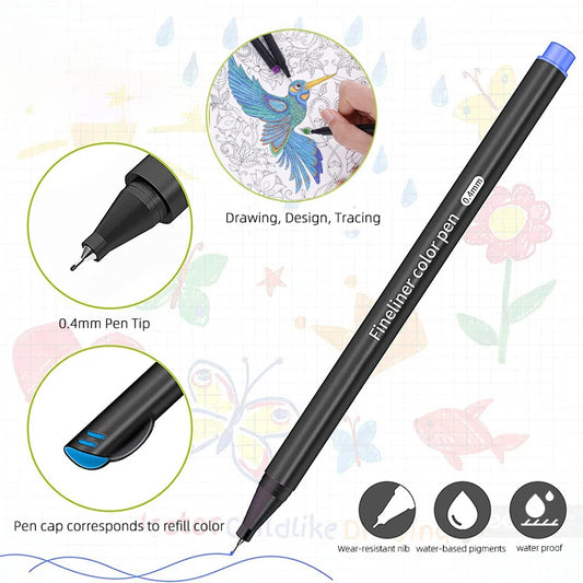 1 Box of Colored Hook Pens Hand Account Tracing Pens Art Watercolor Brushes Coloring Painting Needle Pens Drawing Stationery