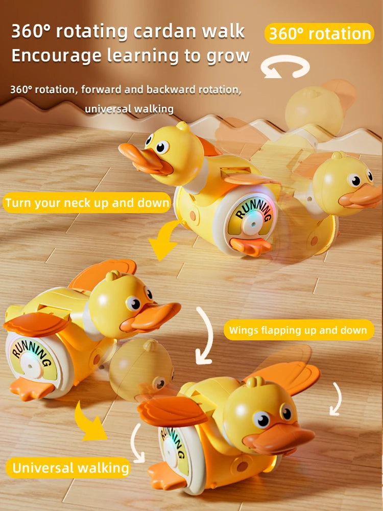 interactive Electric Duck Musical Toy for Babies 18+ Months - Crawling & Head Lifting Training, Early Learning Educational Gift