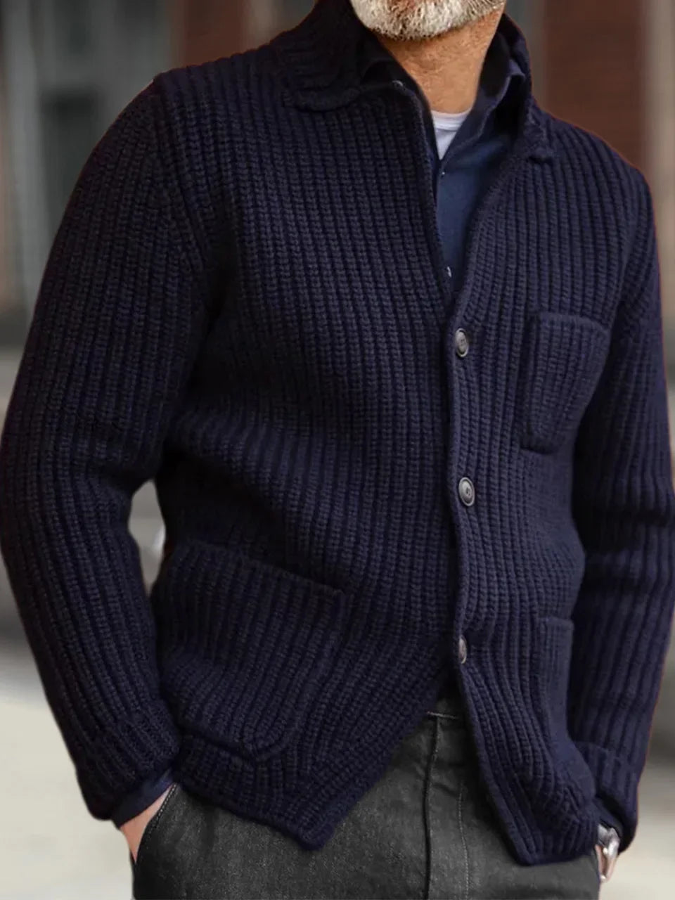 Cardigan Men's Sweater Button-Down Vintage Knit Cardigan Sweater Coat Men Thick Warm Knitted Sweaters Outwear Coat Autumn Winter