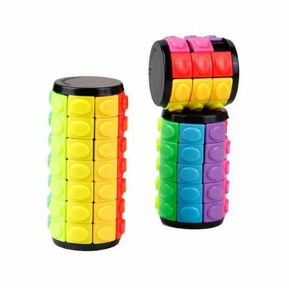 3D Rotating Slid Cube Puzzle Color Tower Decompression Novelty Child Puzzle Toy Montessori Parent-Child Activity Gift