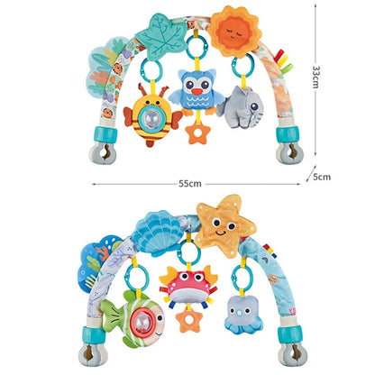 Baby Stroller Arch Mobile Adjustable Musical Cirb Mobile Toys Versatile Activity Toy Bar for Baby Bouncer Infant Car Seat Toys