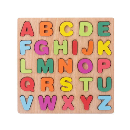 Baby Wooden Puzzle Montessori Toys 1 2 Years Toddler Alphabet Number Animals Matching Wood Puzzles Games Kids Educational Toys