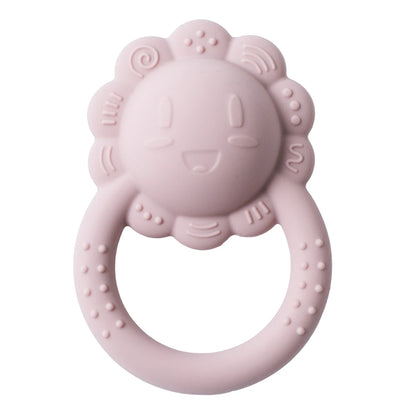 Silicone Teether for Babies Food-Grade Teething Toy Rattle 0-12 Months Baby Sensory Toy Bear Hand Bell Silicone Teething Toy