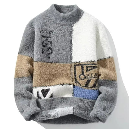 2022 Autumn Winter Men's Sweater Korean Fashion Men Clothing English Elements Sweater Men Casual Pullover O-Neck Sweaters Men