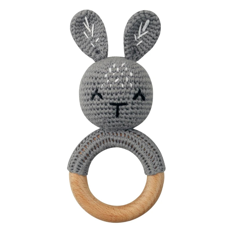 1Pc Baby Wooden Teether Crochet Rattle Toy BPA Free   Rattle Baby Mobile Gym Newborn Stroller Educational Toys Dropshipping