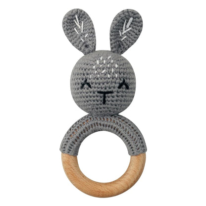 1Pc Baby Wooden Teether Crochet Rattle Toy BPA Free   Rattle Baby Mobile Gym Newborn Stroller Educational Toys Dropshipping