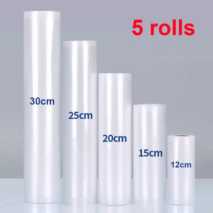 Vacuum Sealer Bags Rolls for Vacuum Sealer Meat Fruit Vegetable Food Vacuum Storage Packaging Bags 12/15/20/25/30cm 500cm/roll