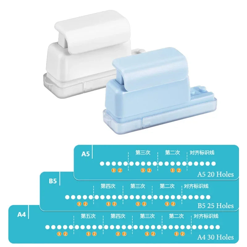 Fromthenon 5 Holes Puncher Loose Leaf Notebook Paper Mini Puncher Loose-leaf Binding Student Office Stationery Supplies