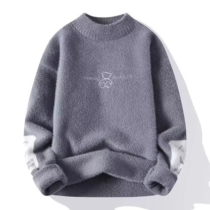 2022 Autumn Winter Men's Sweater Korean Fashion Men Clothing English Elements Sweater Men Casual Pullover O-Neck Sweaters Men