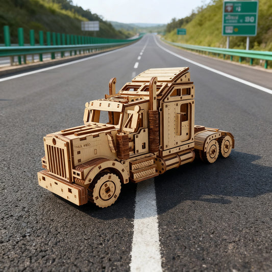 DIY American Truck, 3D Wooden Puzzle Craft Kit, Handmade Model Kit, Hands-On Activity Table Decoration, Birthday or Christmas Gi