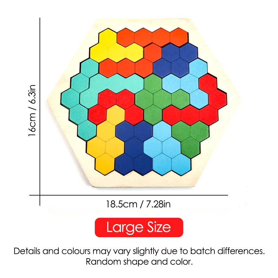 1pcs Wooden Puzzles Educational Toys For Children Kids Preschool Tangram Board Brain IQ Test Game Montessori Toys Gifts