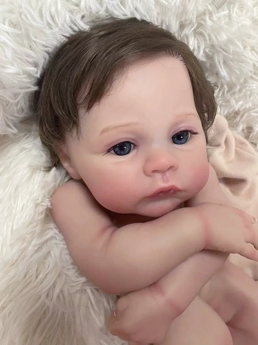 18inch Meadow Reborn Doll Kit Unassembled Lifelike Multiple Layers Painting Doll Parts Visible Veins Hand Rooted Short Hair