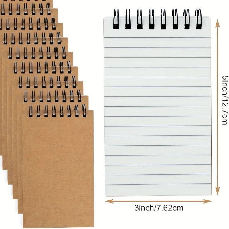 6/12 pocket notebooks, spiral-bound notepads, office-style mini notebooks, lined paper memos for home, university, or school use