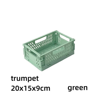 Simple Table Top Folding Storage Basket Decorative Plastic Storage Box Stationery Cosmetics Toy Stackable Storage Box