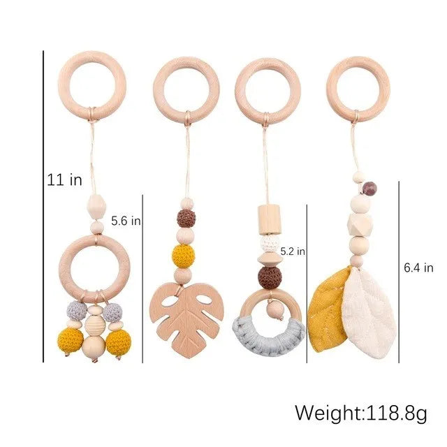 Baby Gym Frame Pendant Toys Soft Felt Whale Rattle Music Toys Cotton Crochet Mobile Hanging Pendants Activity Gym Teether Toys